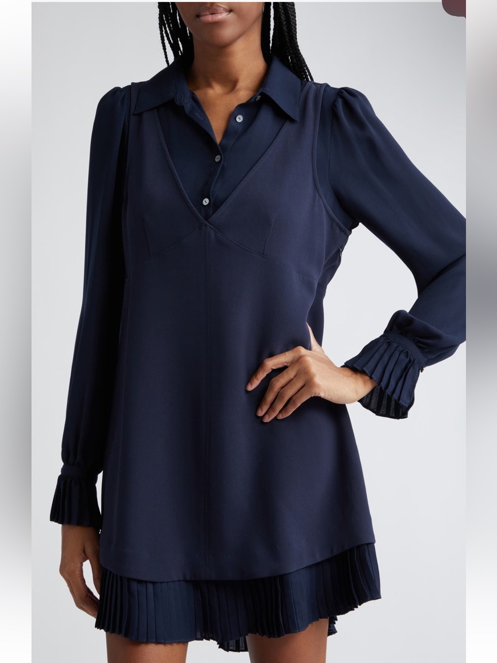 Cinq a sept Rayna Long Sleeved Layered Mini Dress NWT